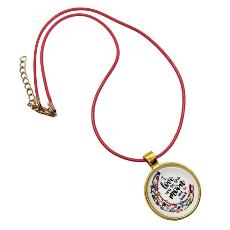 necklace red cord gold love to the moon2